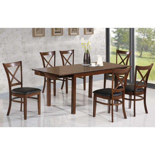 Charlton Home® Pickering 73'' Extendable Solid Wood Dining Table